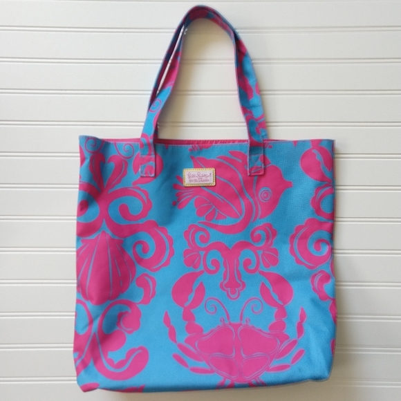 Lilly Pulitzer Handbags - LILLY PULITZER | Turquoise  Crab Starfish Tote Bag